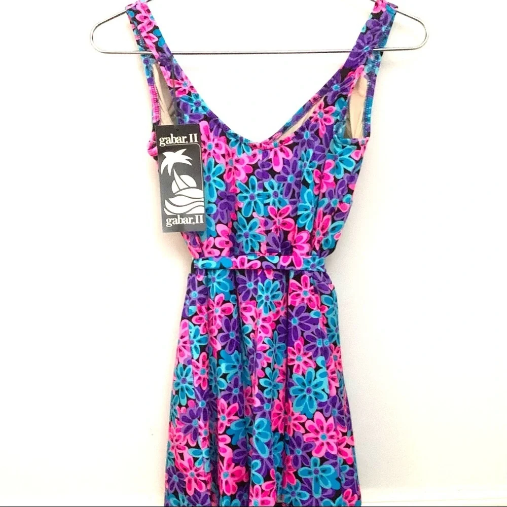 GABAR II Vintage Floral Swimsuit Printed Dress One Piece, Romper Style - Picture 2 of 8